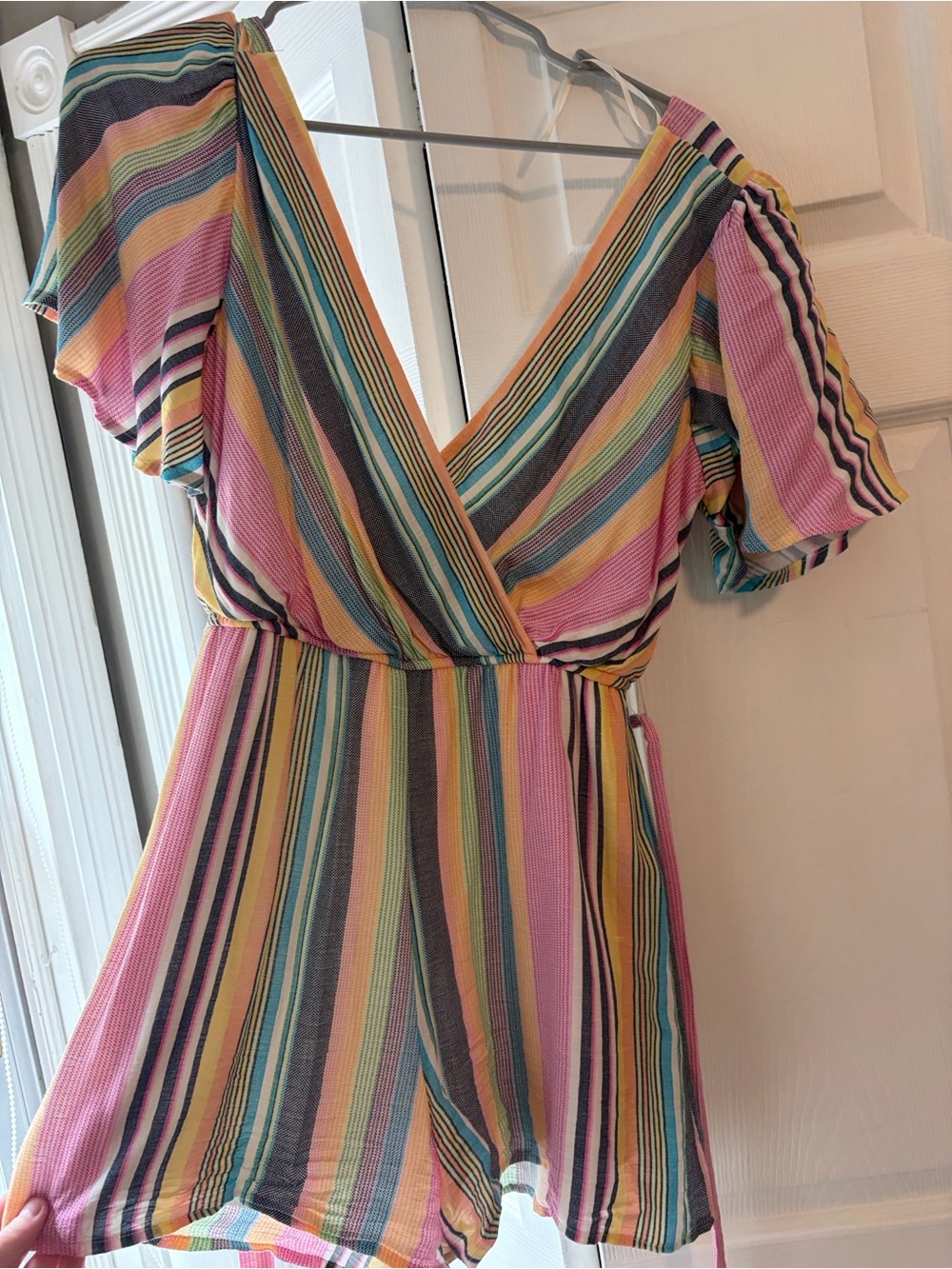Striped V-Neck One Piece Romper